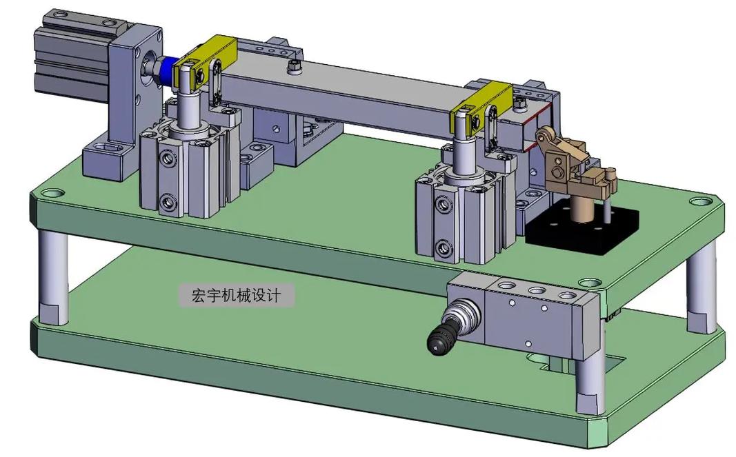 自动化装配单元定位夹具与菱形销结构示意图