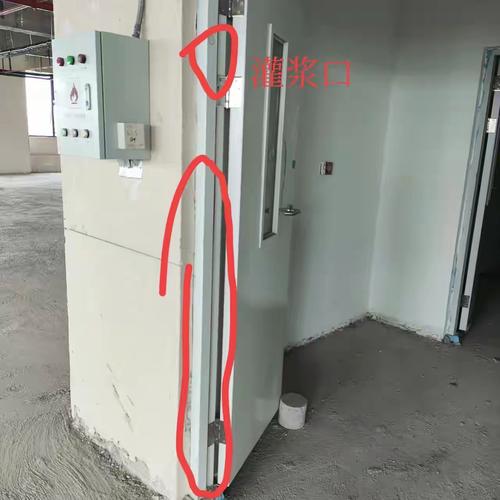 装修消防验收防火门框灌浆