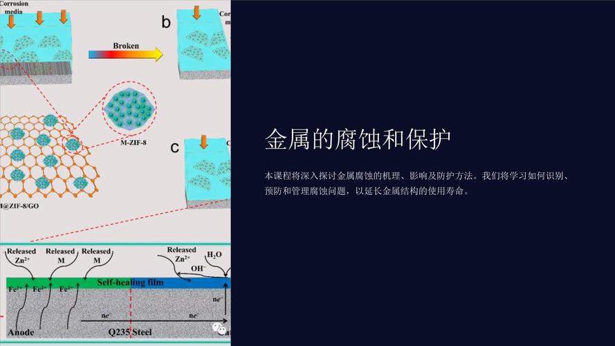 不同程度金属电化学腐蚀剖面示意图