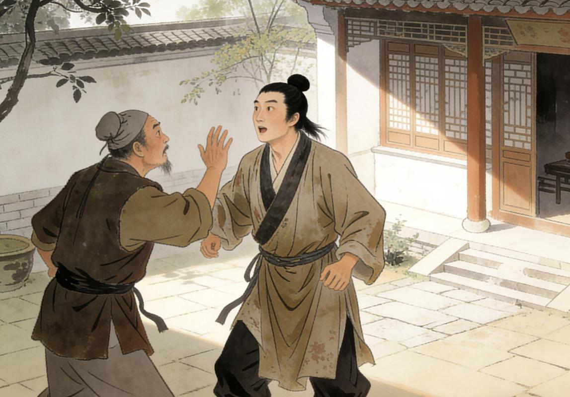 清代儒林外史绣像范进中举疯癫场景