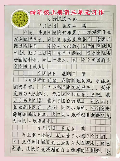 小学生观察日记拟人句手写稿