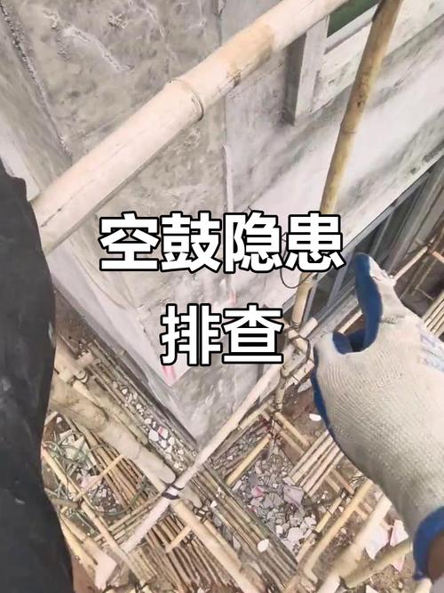 外墙保温层空鼓敲击检测示意图