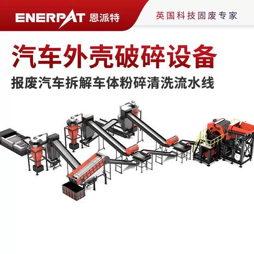 工业粉碎设备处理报废汽车壳体现场