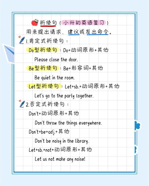 中小学英语祈使句肯定形式易错题整理