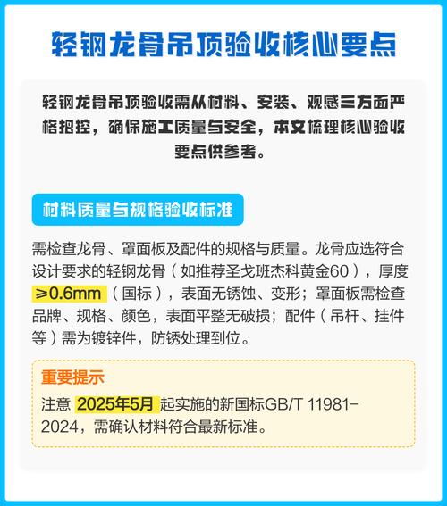 轻钢龙骨吊顶验收检查要点图