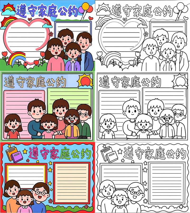 家庭亲子规则提案手绘草稿