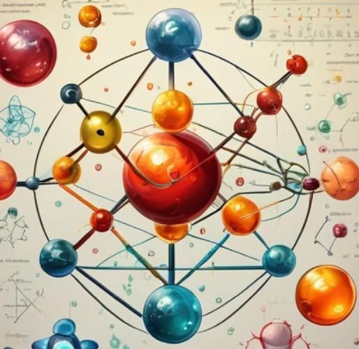 儿童手绘微观分子原子彩色示意图