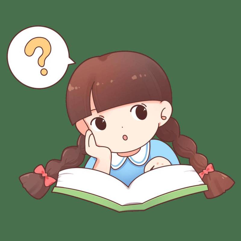 孩子面对开放性试题低头思考的插画
