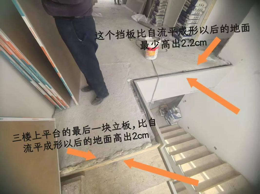 地面自流平施工完成平整度检测示意图