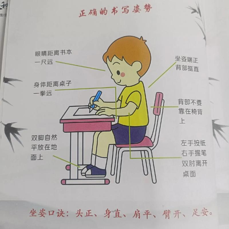 小学生正确读写姿势示意图
