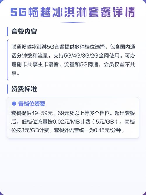 5G套餐资费详情页面截图