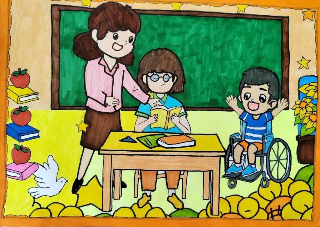 小学美术课“画我的好朋友”教学切片师生互动镜头截图
