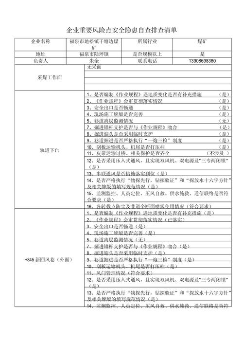 企业信息一致性排查清单