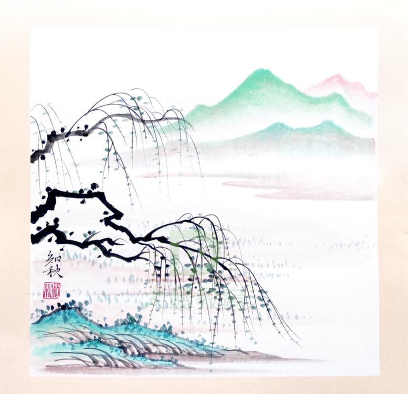 儿童手绘春风吹绿江南岸插画