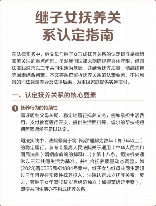继子女扶养关系法律认定示意图