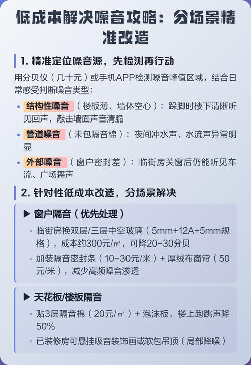 低成本落地噪音控制的实用思路