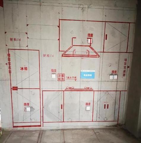 家装水电交底时标记屏风隔断固定点现场图