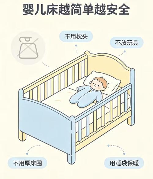 床上软枕头围挡致婴儿窒息风险示意图