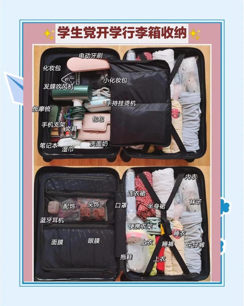 行李箱混放物品病菌交叉污染示意图