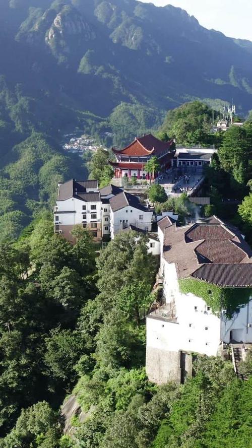 九华山百岁宫观景台日落风景