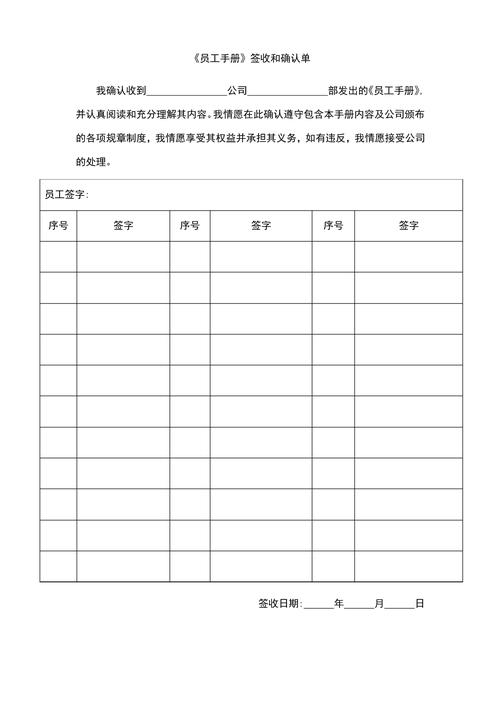 算法规则劳动者签字确认页模板