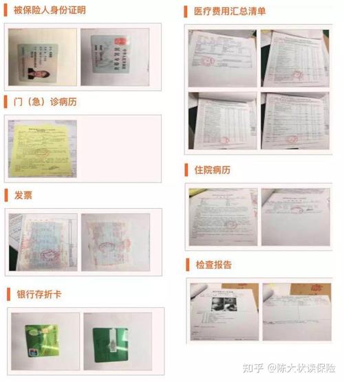 不同商业保险理赔材料分类整理表