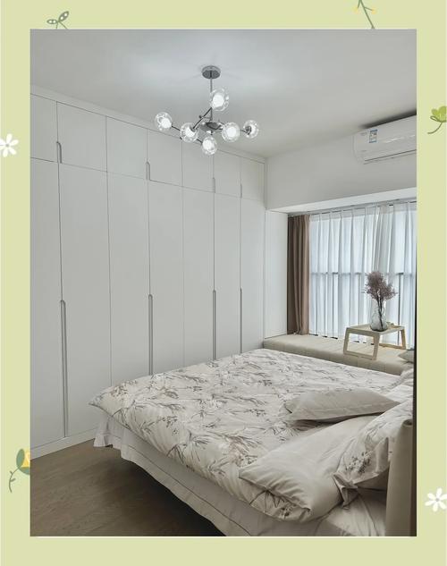 旧房翻新卧室隐形衣柜整墙定制实景图
