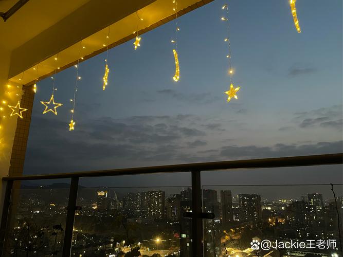 城市居民家阳台落地窗夜光星星贴纸