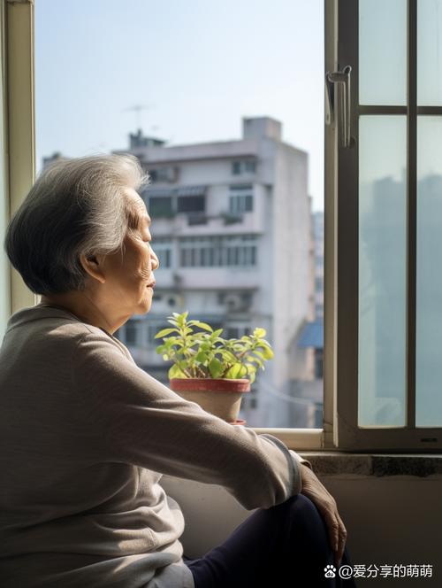 老人独坐家中盼子女探望的照片