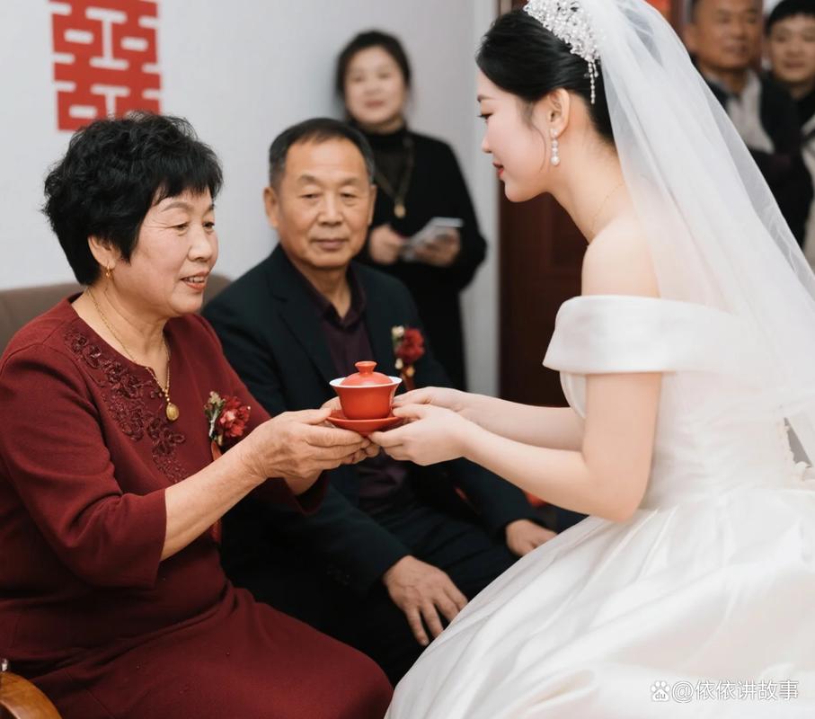温馨的婚礼改口环节婆婆感动落泪特写