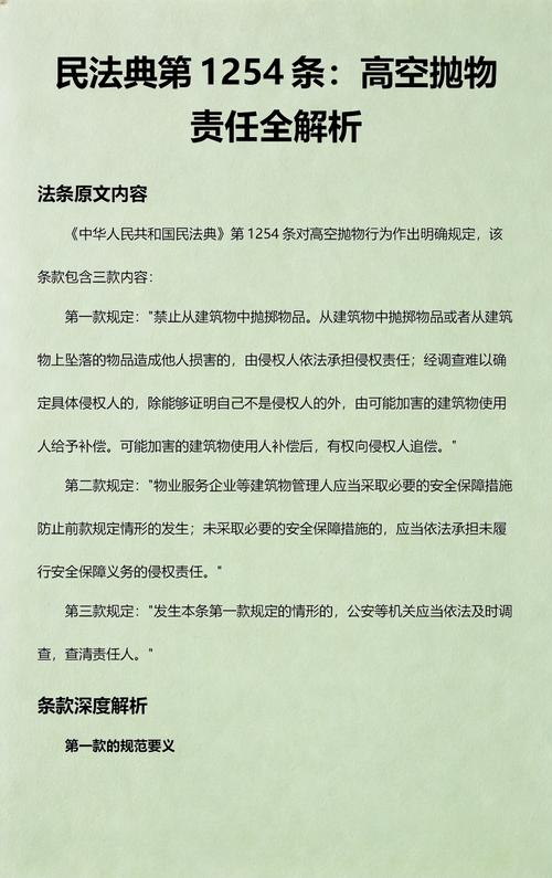 高空抛物侵权责任示意图 民法典1254条