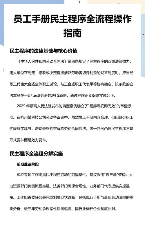 员工手册民主程序制定流程示意图