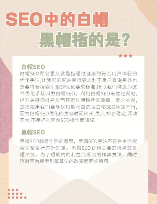 白帽SEO vs 黑帽SEO区别对比图