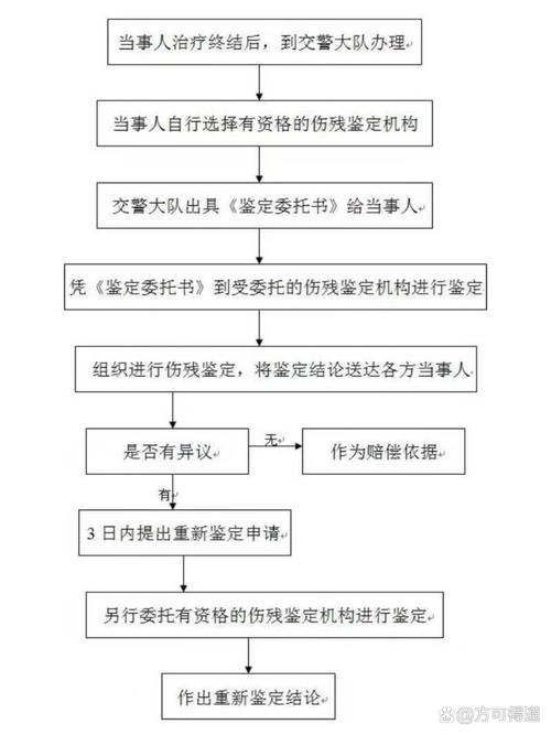 法院委托交通事故伤残鉴定流程示意图