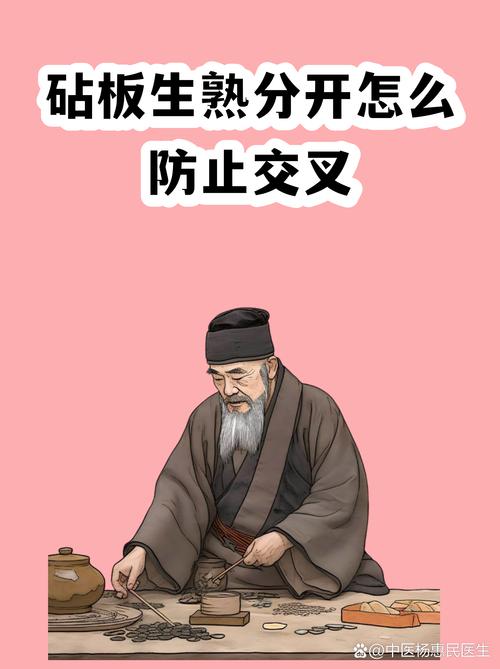 厨房生熟砧板交叉污染原理示意图