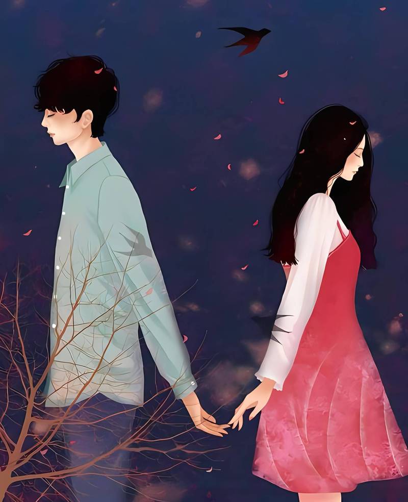 夫妻分隔两地生活漫画插图