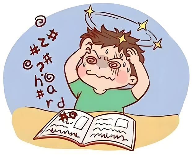 孩子对学习内容感到困惑的插画