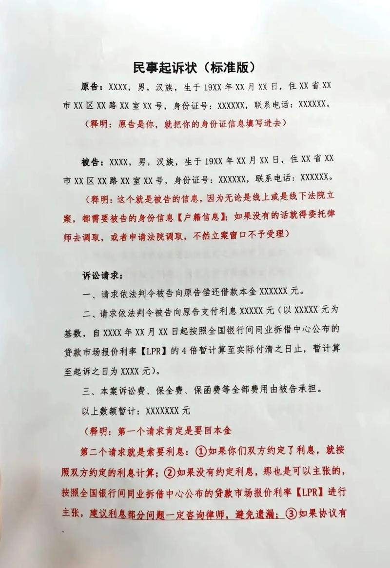 错误诉状与正确诉状对比