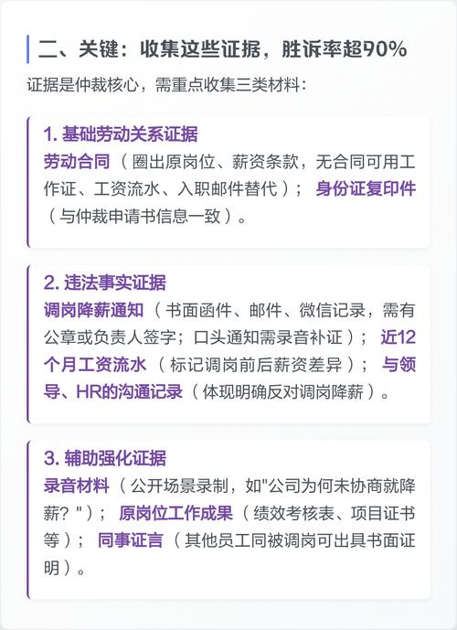 劳动者调岗降薪维权证据整理清单