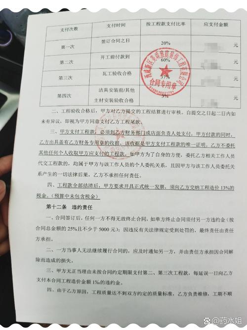 装修合同上模糊的条款被放大镜照着