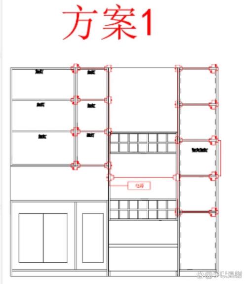 展示柜嵌入灯带布线施工图