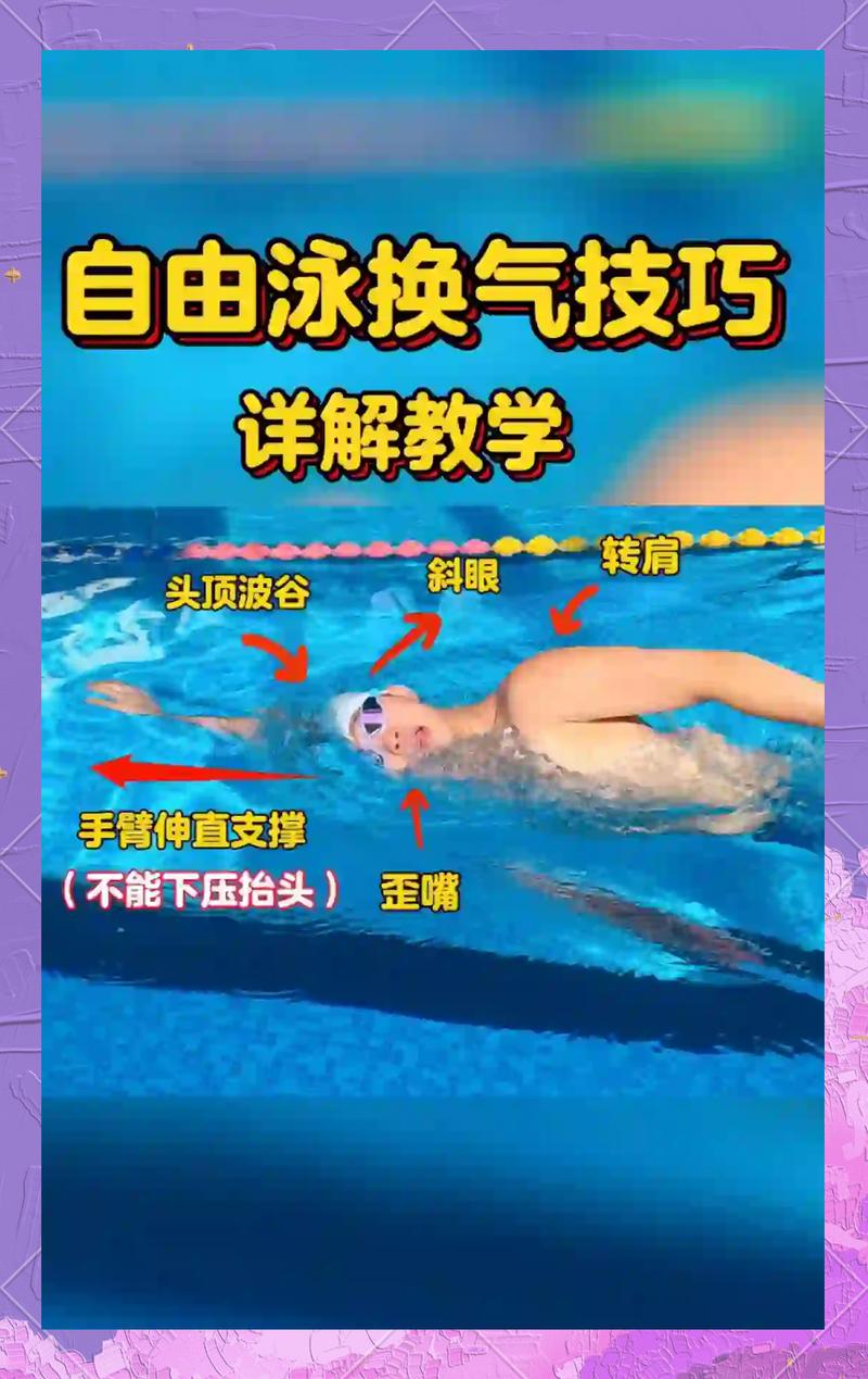 泳池训练自由泳换气呼吸节奏示意图