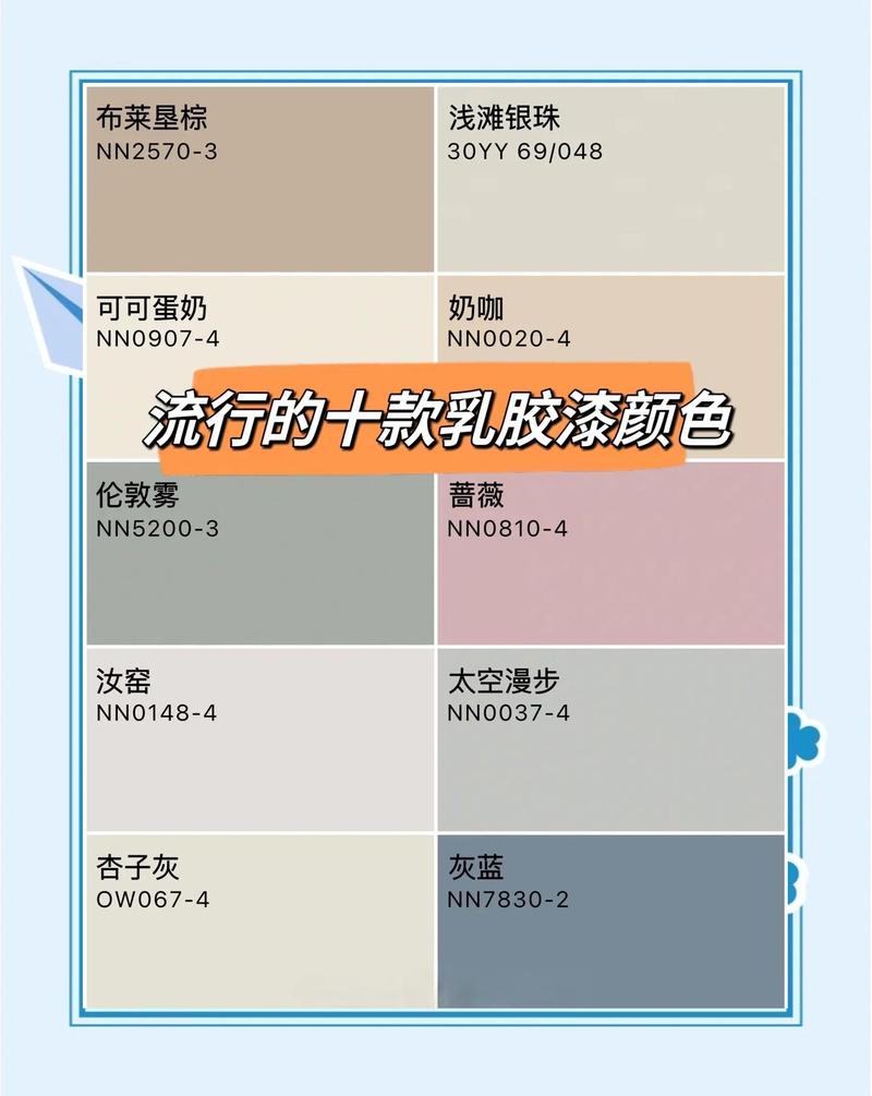 家装专用耐碱墙面色浆不同色号陈列