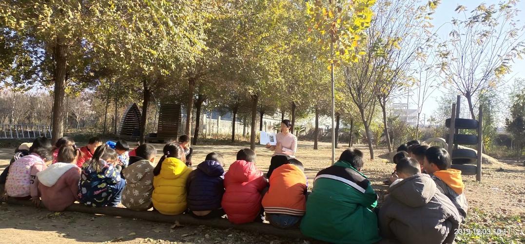 学校自然课落叶讲解 生命教育课堂场景