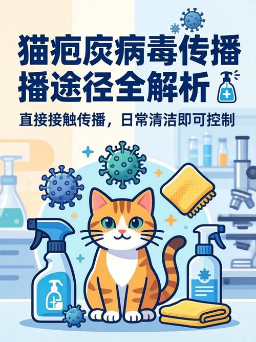 猫疱疹病毒日常传播路径示意图
