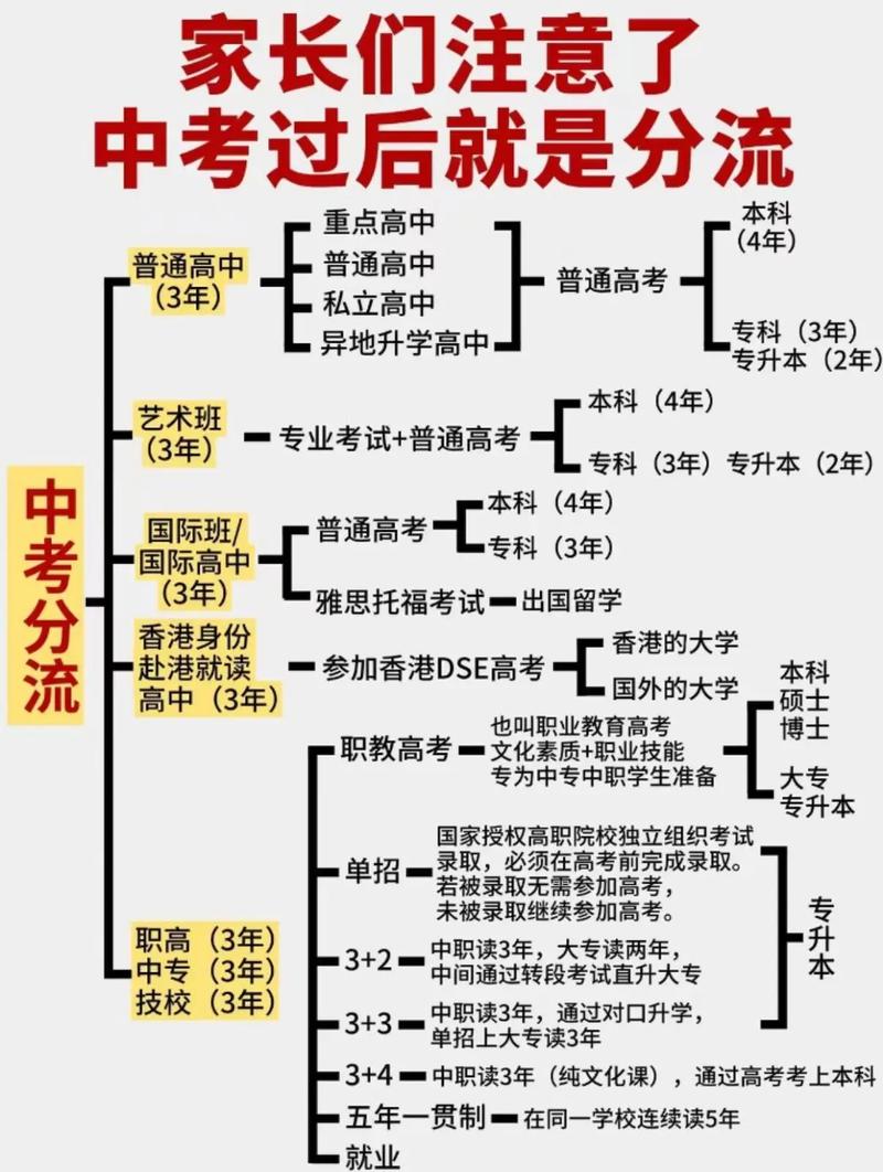 中考分流政策解读示意图
