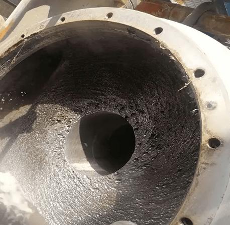 煤化工现场化工渣浆泵磨损对比实拍