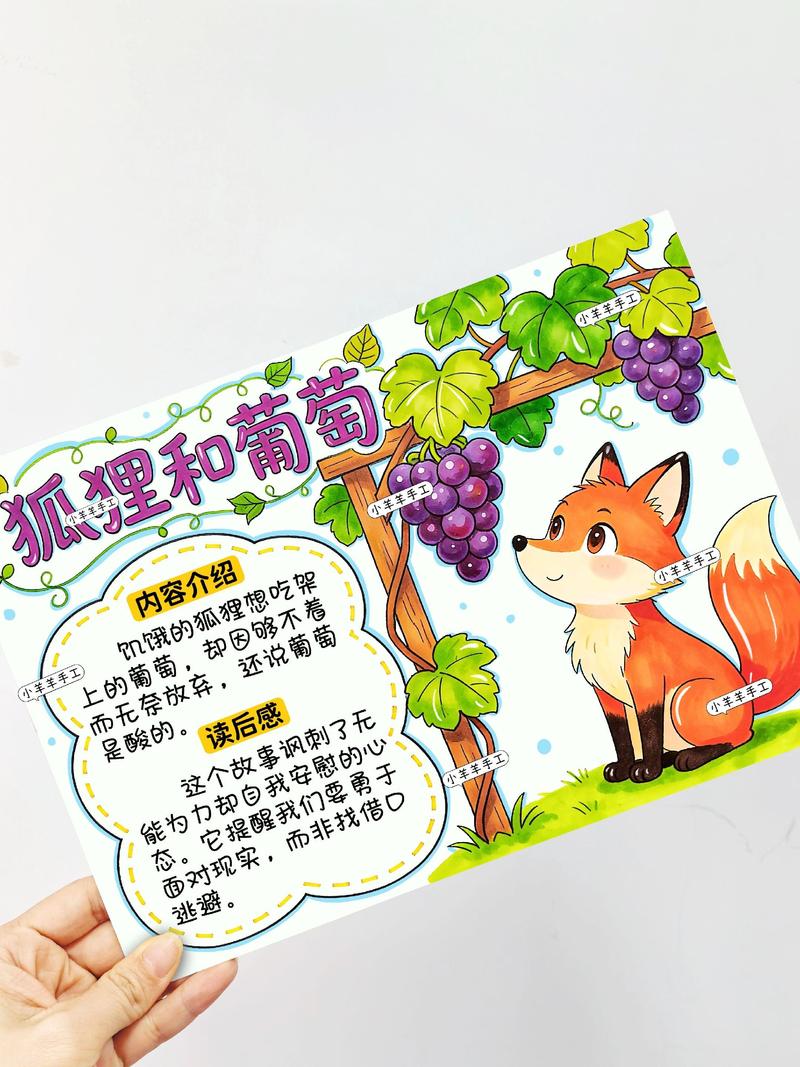 古老的伊索寓言手抄本插图 狐狸和葡萄