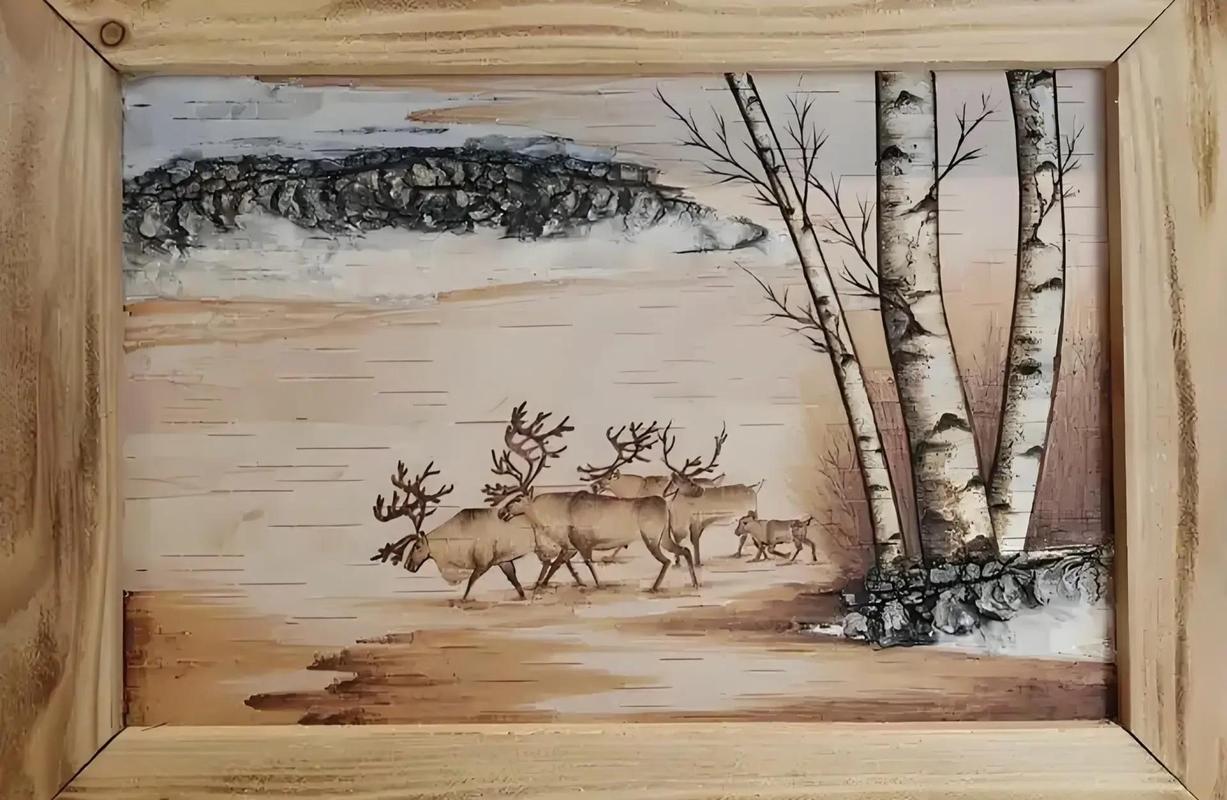 陕西太白山非遗树皮画手作成品展示