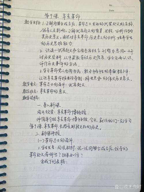中学生历史课史料实证分组整理手稿